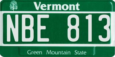 VT license plate NBE813