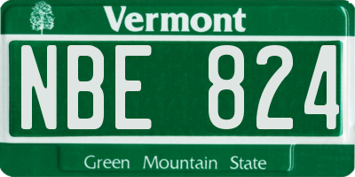 VT license plate NBE824