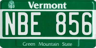 VT license plate NBE856