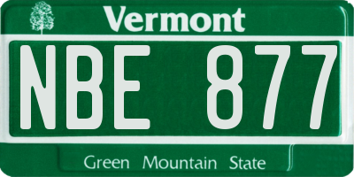 VT license plate NBE877