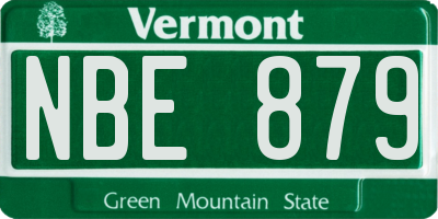 VT license plate NBE879