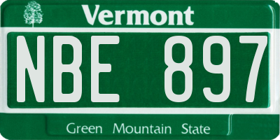 VT license plate NBE897