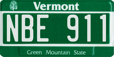 VT license plate NBE911