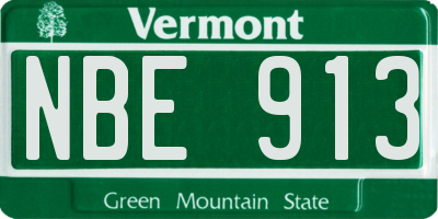 VT license plate NBE913