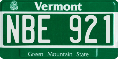 VT license plate NBE921