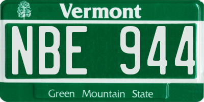 VT license plate NBE944