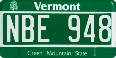 VT license plate NBE948