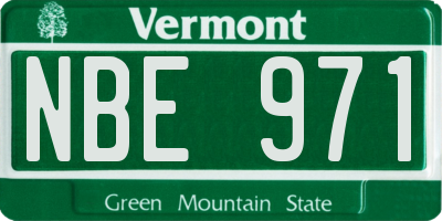 VT license plate NBE971