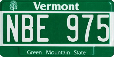 VT license plate NBE975