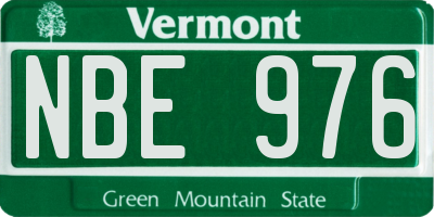 VT license plate NBE976