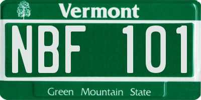 VT license plate NBF101
