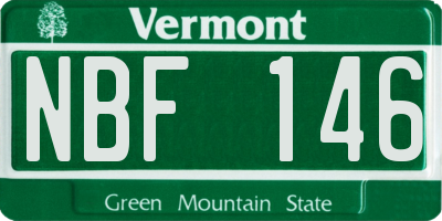 VT license plate NBF146