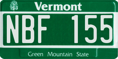 VT license plate NBF155