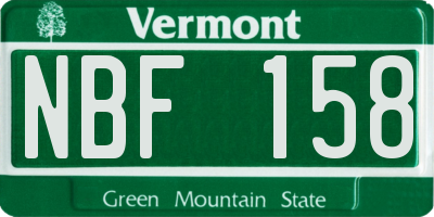 VT license plate NBF158