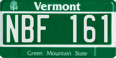 VT license plate NBF161