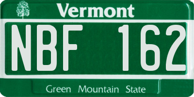 VT license plate NBF162