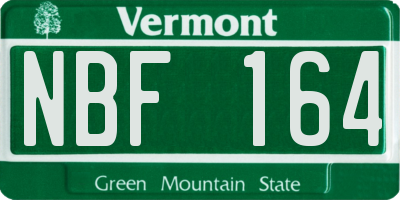 VT license plate NBF164
