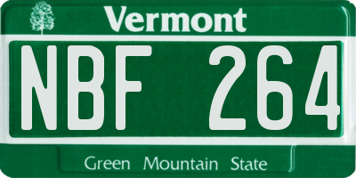 VT license plate NBF264