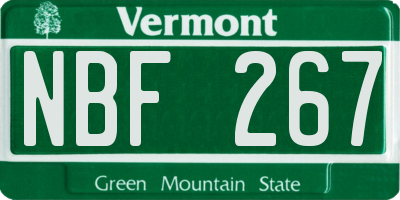 VT license plate NBF267