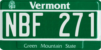 VT license plate NBF271