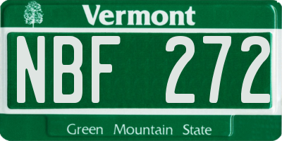 VT license plate NBF272