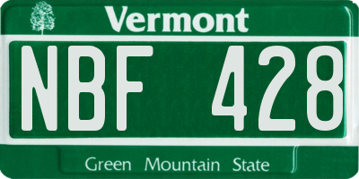 VT license plate NBF428