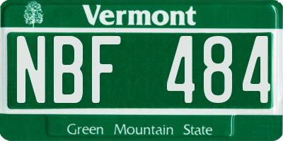VT license plate NBF484
