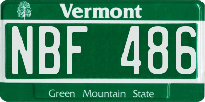 VT license plate NBF486