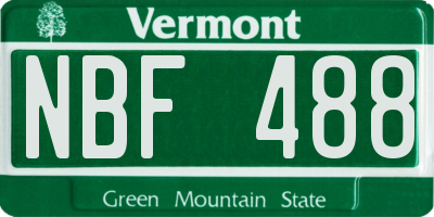 VT license plate NBF488