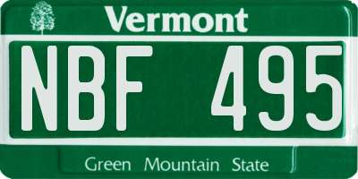 VT license plate NBF495