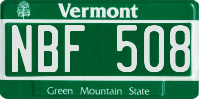VT license plate NBF508