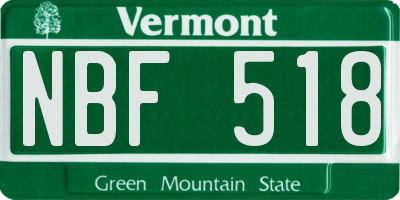 VT license plate NBF518