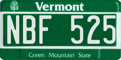 VT license plate NBF525