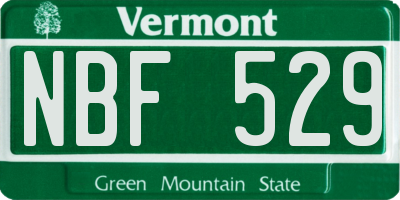 VT license plate NBF529