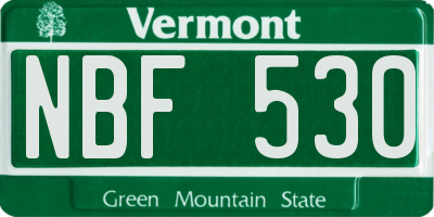 VT license plate NBF530