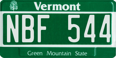 VT license plate NBF544
