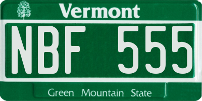 VT license plate NBF555