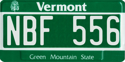 VT license plate NBF556