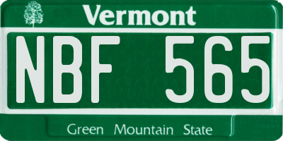 VT license plate NBF565