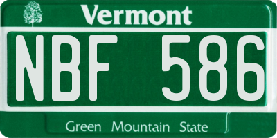 VT license plate NBF586