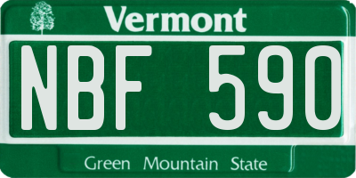 VT license plate NBF590