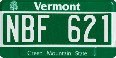 VT license plate NBF621