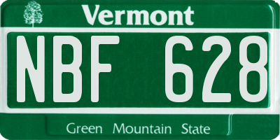 VT license plate NBF628