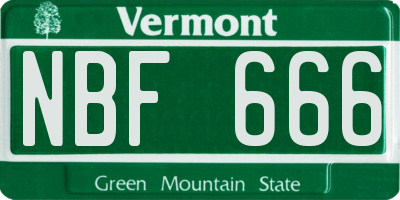 VT license plate NBF666