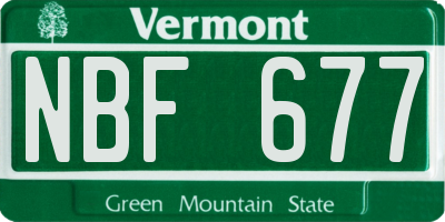 VT license plate NBF677