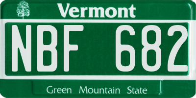 VT license plate NBF682