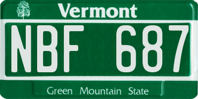 VT license plate NBF687