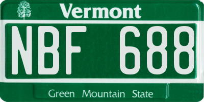 VT license plate NBF688