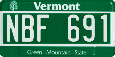 VT license plate NBF691