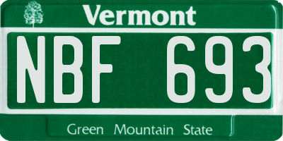 VT license plate NBF693